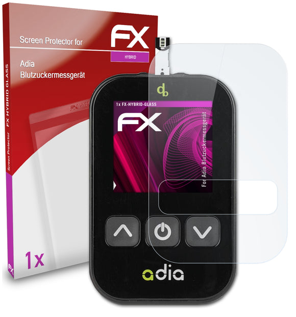 atFoliX FX-Hybrid-Glass Panzerglasfolie für Adia Blutzuckermessgerät