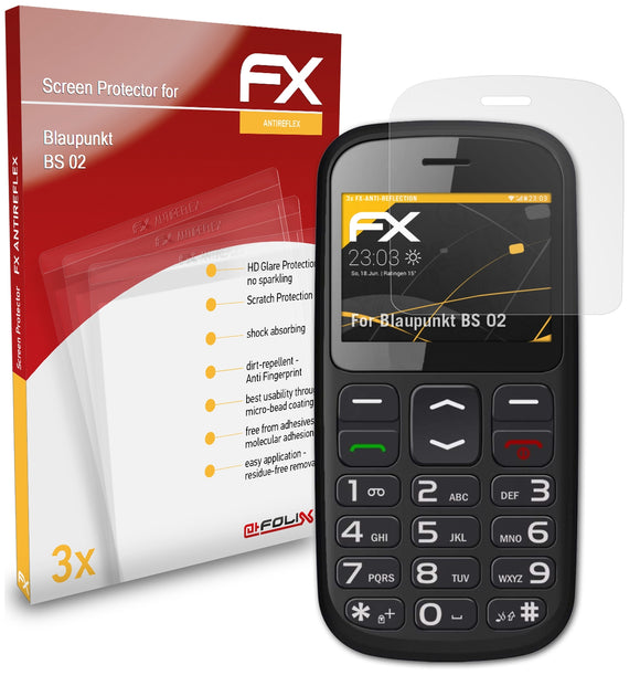 atFoliX FX-Antireflex Displayschutzfolie für Blaupunkt BS 02