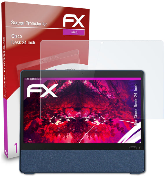 atFoliX FX-Hybrid-Glass Panzerglasfolie für Cisco Desk 24 Inch