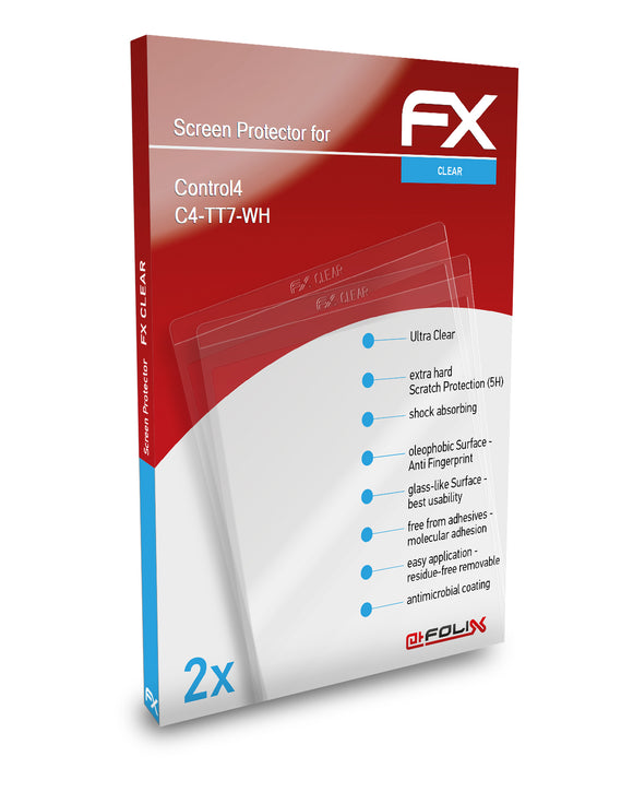 atFoliX FX-Clear Schutzfolie für Control4 C4-TT7-WH