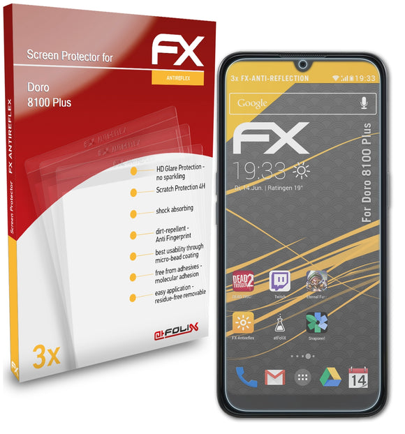 atFoliX FX-Antireflex Displayschutzfolie für Doro 8100 Plus