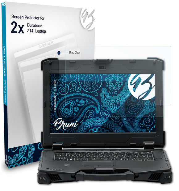 Bruni Basics-Clear Displayschutzfolie für Durabook Z14I Laptop