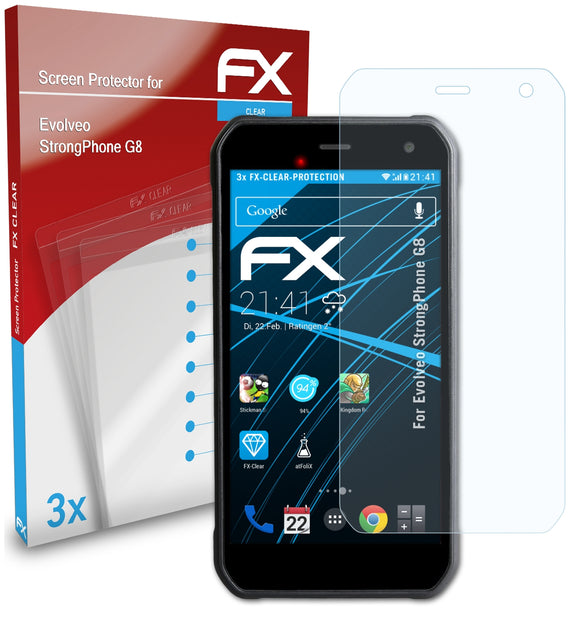 atFoliX FX-Clear Schutzfolie für Evolveo StrongPhone G8