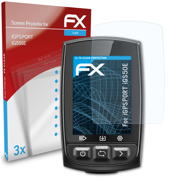 atFoliX FX-Clear Schutzfolie für iGPSPORT iGS50E