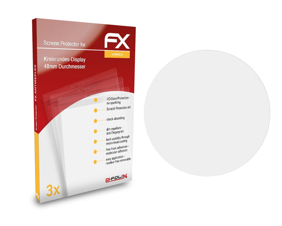 atFoliX FX-Antireflex Displayschutzfolie für Kreisrundes-Display 48mm Durchmesser