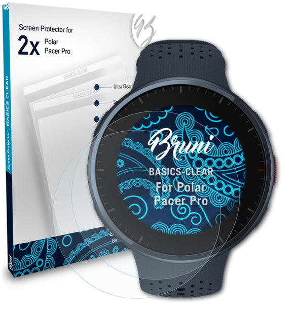 Bruni Basics-Clear Displayschutzfolie für Polar Pacer Pro