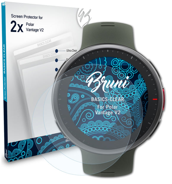 Bruni Basics-Clear Displayschutzfolie für Polar Vantage V2