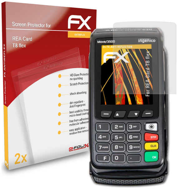 atFoliX FX-Antireflex Displayschutzfolie für REA Card T8 flex