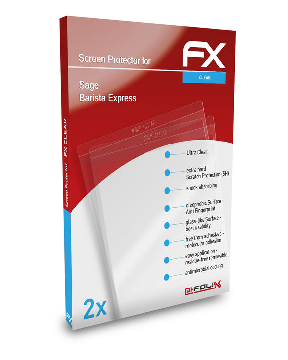 atFoliX FX-Clear Schutzfolie für Sage Barista Express