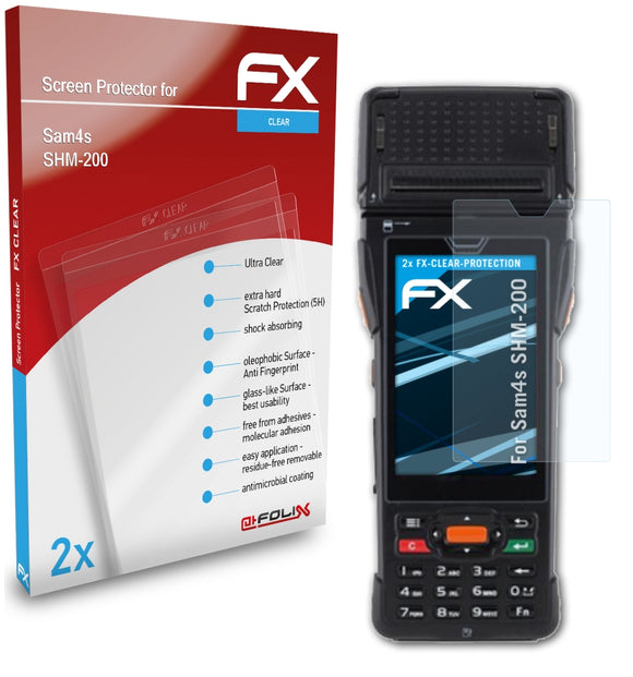 atFoliX FX-Clear Schutzfolie für Sam4s SHM-200
