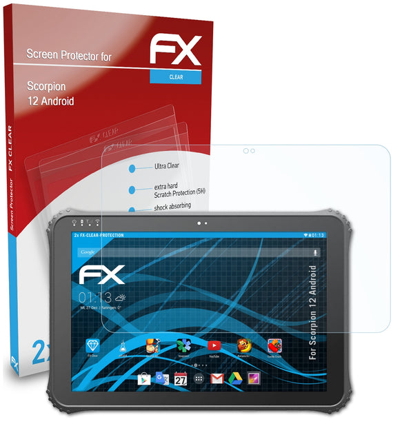 atFoliX FX-Clear Schutzfolie für Scorpion 12 Android