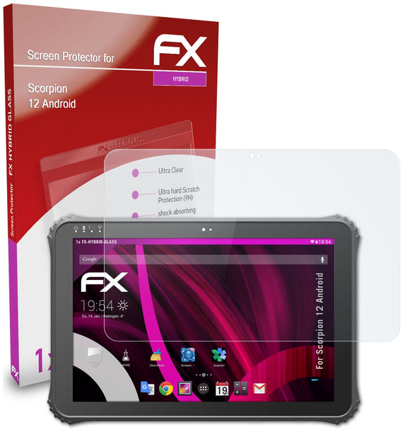 atFoliX FX-Hybrid-Glass Panzerglasfolie für Scorpion 12 Android