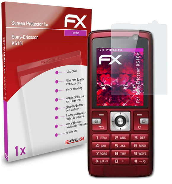 atFoliX FX-Hybrid-Glass Panzerglasfolie für Sony-Ericsson K610i