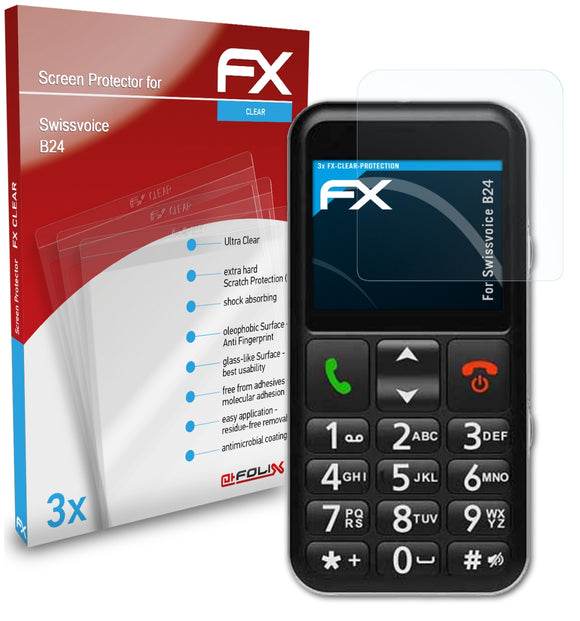 atFoliX FX-Clear Schutzfolie für Swissvoice B24