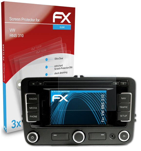 atFoliX FX-Clear Schutzfolie für VW RNS 310