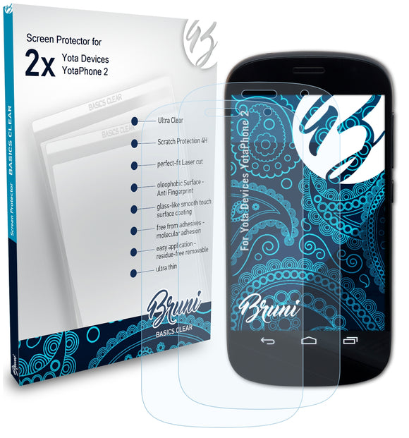 Bruni Basics-Clear Displayschutzfolie für Yota Devices YotaPhone 2