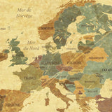 Wandtattoo Weltkarte Vintage Französich selbstklebend
