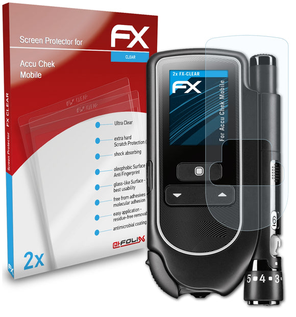 atFoliX FX-Clear Schutzfolie für Accu Chek Mobile