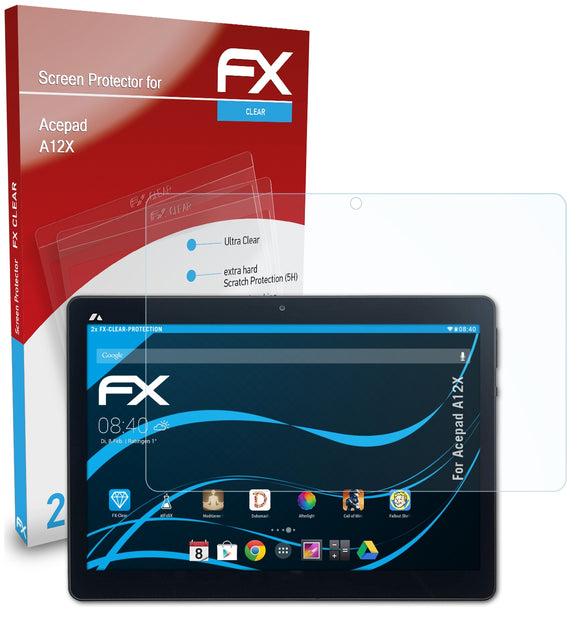atFoliX FX-Clear Schutzfolie für Acepad A12X