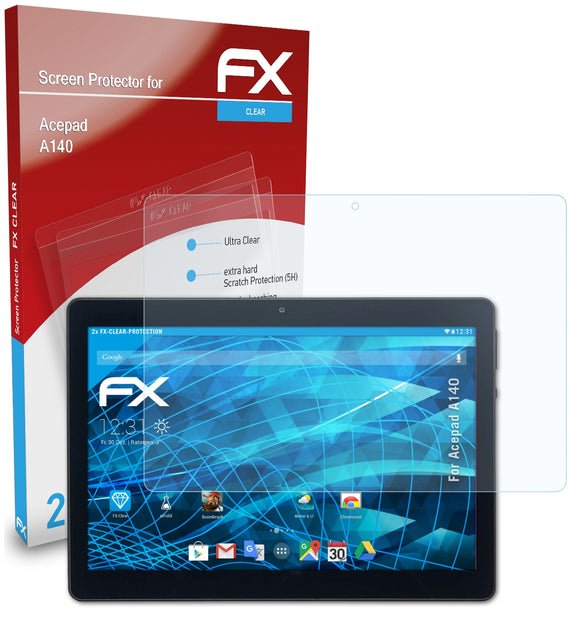 atFoliX FX-Clear Schutzfolie für Acepad A140