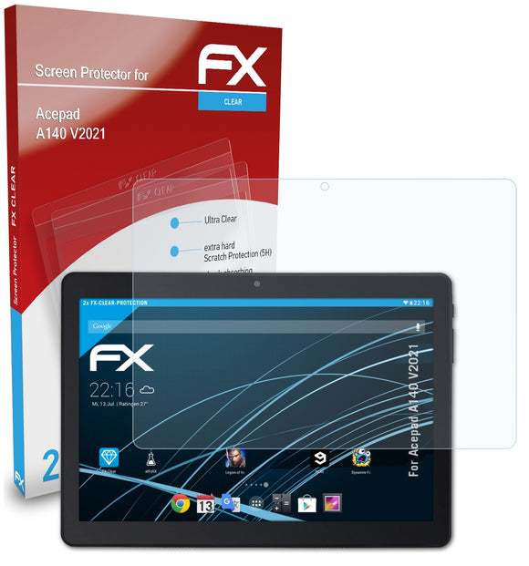 atFoliX FX-Clear Schutzfolie für Acepad A140 (V2021)