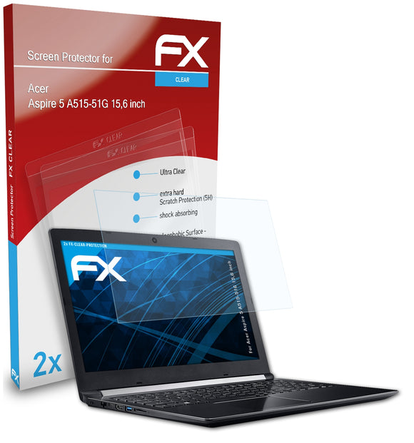 atFoliX FX-Clear Schutzfolie für Acer Aspire 5 A515-51G (15,6 inch)