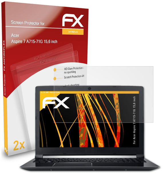 atFoliX FX-Antireflex Displayschutzfolie für Acer Aspire 7 A715-71G (15,6 inch)