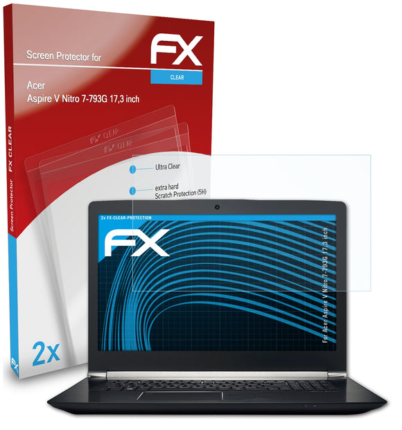 atFoliX FX-Clear Schutzfolie für Acer Aspire V Nitro 7-793G (17,3 inch)