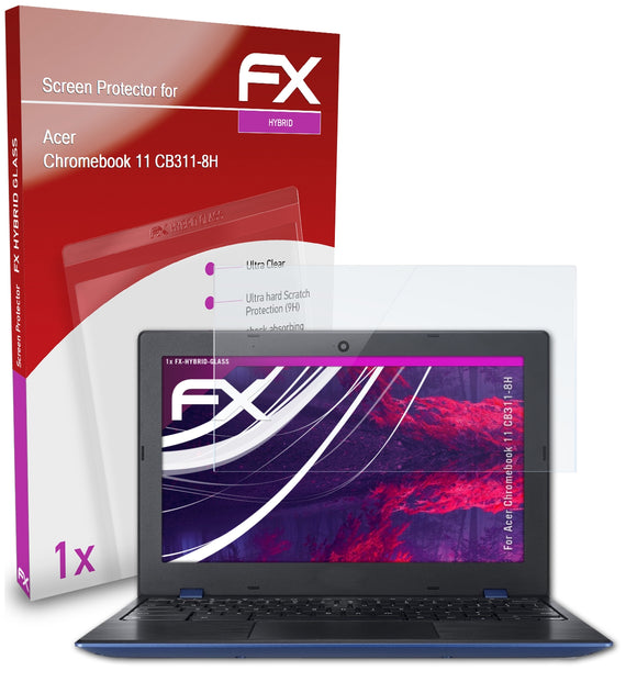 atFoliX FX-Hybrid-Glass Panzerglasfolie für Acer Chromebook 11 (CB311-8H)