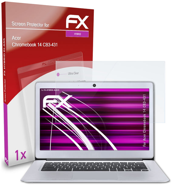 atFoliX FX-Hybrid-Glass Panzerglasfolie für Acer Chromebook 14 (CB3-431)