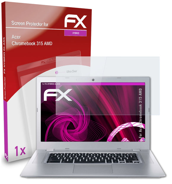 atFoliX FX-Hybrid-Glass Panzerglasfolie für Acer Chromebook 315 (AMD)