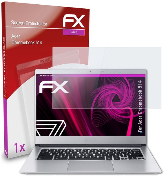 atFoliX FX-Hybrid-Glass Panzerglasfolie für Acer Chromebook 514