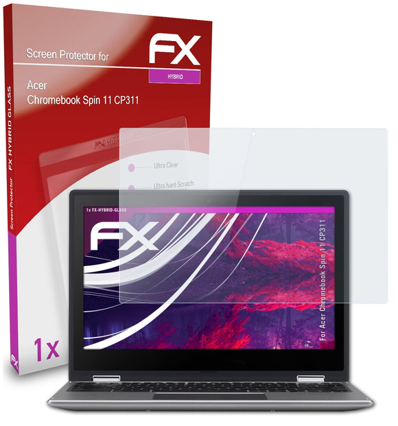 atFoliX FX-Hybrid-Glass Panzerglasfolie für Acer Chromebook Spin 11 (CP311)