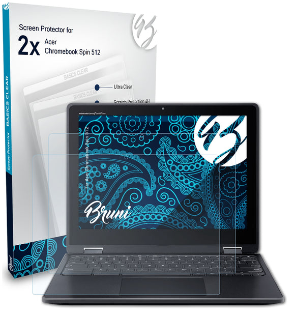 Bruni Basics-Clear Displayschutzfolie für Acer Chromebook Spin 512
