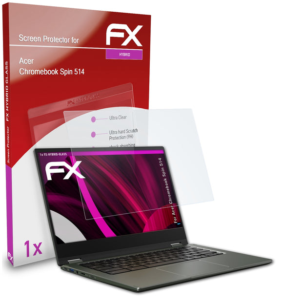 atFoliX FX-Hybrid-Glass Panzerglasfolie für Acer Chromebook Spin 514
