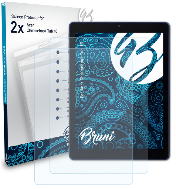 Bruni Basics-Clear Displayschutzfolie für Acer Chromebook Tab 10