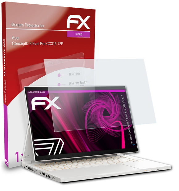 atFoliX FX-Hybrid-Glass Panzerglasfolie für Acer ConceptD 3 Ezel Pro (CC315-72P)