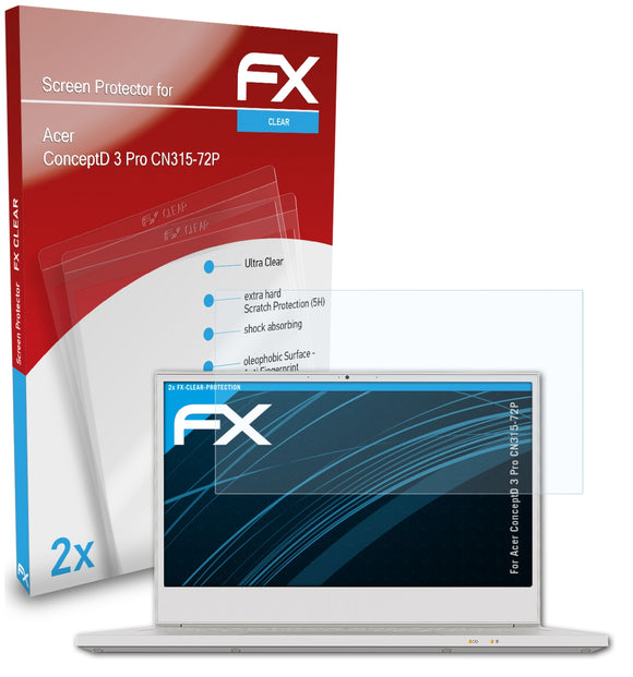 atFoliX FX-Clear Schutzfolie für Acer ConceptD 3 Pro (CN315-72P)
