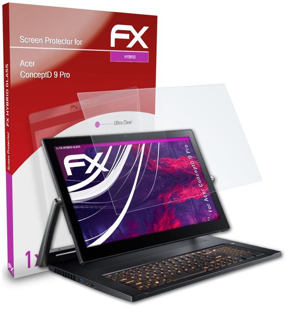 atFoliX FX-Hybrid-Glass Panzerglasfolie für Acer ConceptD 9 Pro