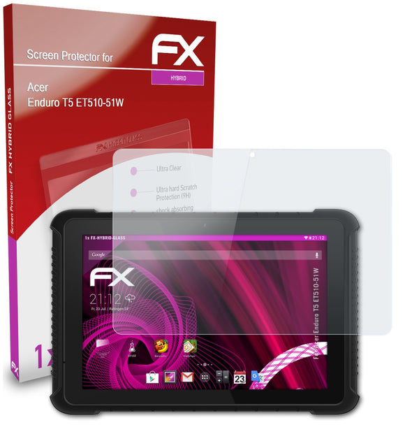 atFoliX FX-Hybrid-Glass Panzerglasfolie für Acer Enduro T5 (ET510-51W)