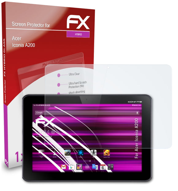 atFoliX FX-Hybrid-Glass Panzerglasfolie für Acer Iconia A200