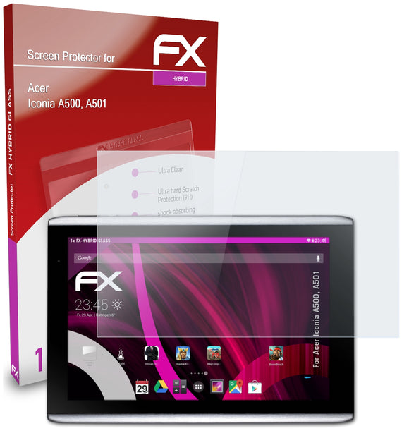 atFoliX FX-Hybrid-Glass Panzerglasfolie für Acer Iconia A500, A501