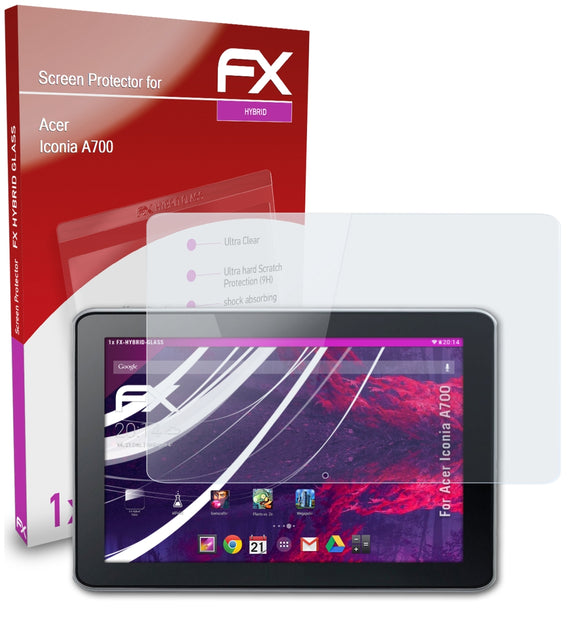 atFoliX FX-Hybrid-Glass Panzerglasfolie für Acer Iconia A700