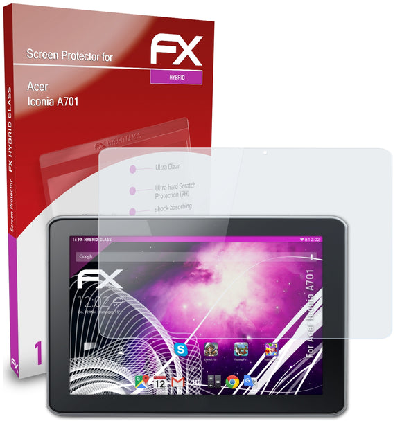 atFoliX FX-Hybrid-Glass Panzerglasfolie für Acer Iconia A701
