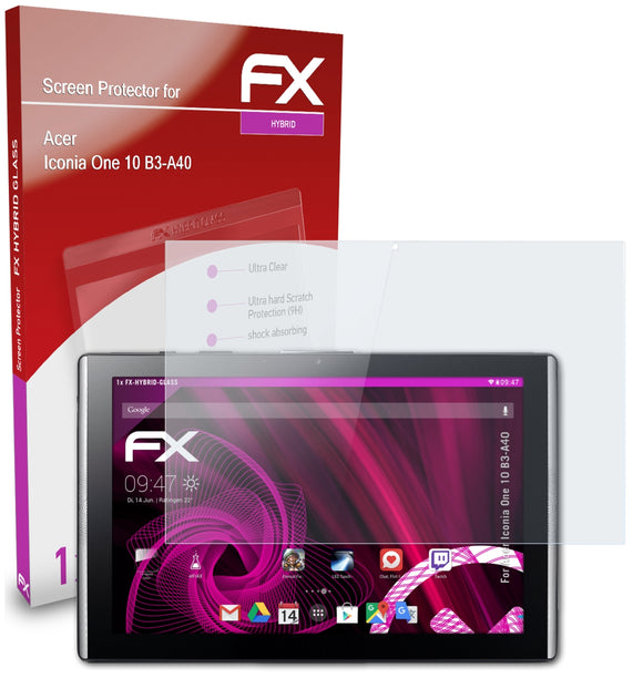 atFoliX FX-Hybrid-Glass Panzerglasfolie für Acer Iconia One 10 (B3-A40)