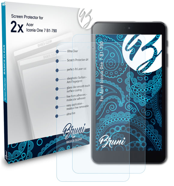 Bruni Basics-Clear Displayschutzfolie für Acer Iconia One 7 (B1-790)