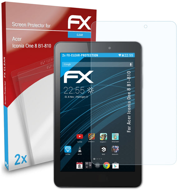 atFoliX FX-Clear Schutzfolie für Acer Iconia One 8 (B1-810)