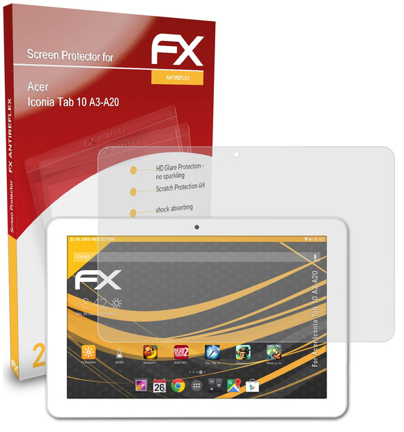 atFoliX FX-Antireflex Displayschutzfolie für Acer Iconia Tab 10 (A3-A20)