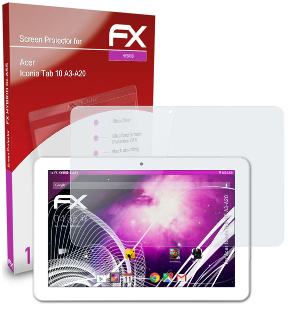 atFoliX FX-Hybrid-Glass Panzerglasfolie für Acer Iconia Tab 10 (A3-A20)