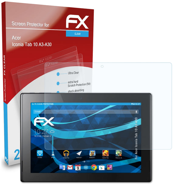 atFoliX FX-Clear Schutzfolie für Acer Iconia Tab 10 (A3-A30)